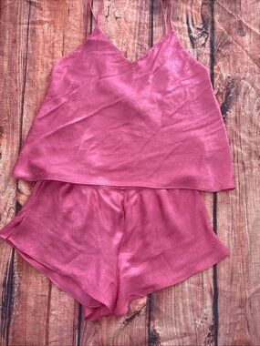 Victoria's Secret Rose Pink Satin Cami & Short Sleep Set
